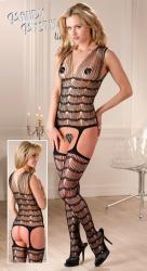 Catsuit stringato effetto reggicalze.