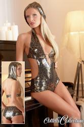 COTTELLI: body leopardato con cappuccio.