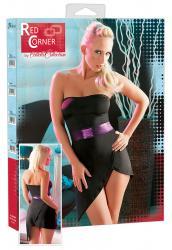 RED CORNER: miniabito con fascia viola.