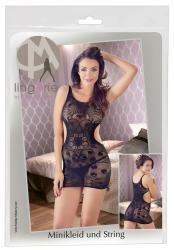 Chemise a rete con lavorazioni floreali ed intagli laterali.