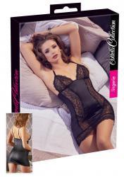 Chemise semitrasparente con inserti in pizzo.