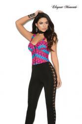 Top multicolor con zip.