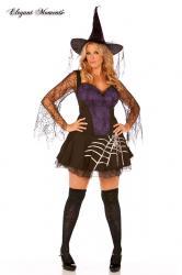 Costume strega con ragnatele 2 pezzi. XL