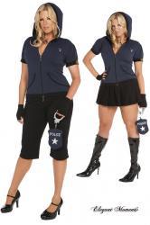 Costume poliziotta 5 pezzi XL. Include gonna e pinocchietti.