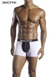 Boxer bianco con inserto frontale nero.