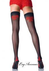 Leg Avenue: calze con fiocco e tallone cubano. XL