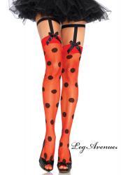 Calze a pois con giarrettiere.