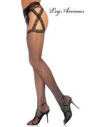 Leg Avenue: Collant giarrettiera criss cross