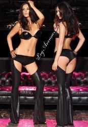 Leg Avenue Club Wear: pantaloni neri aperti al cavallo.