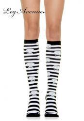 Leg Avenue: calze a righe con teschi.