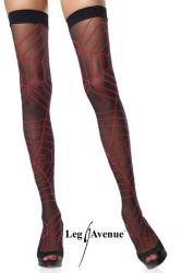 LEG AVENUE: Calze con ragnatela rossa.