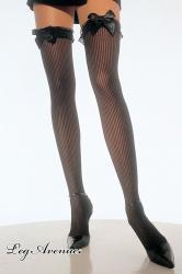 LEG AVENUE: calze Francesine a righe con fiocco.