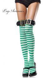 Leg Avenue: calze a righe con fibbie sulla balza