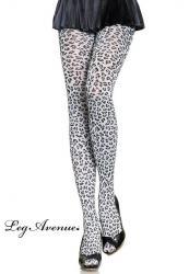 Leg Avenue: collant leopardati bianco/nero.