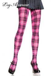 Leg Avenue: collant disegno plaid rosa.
