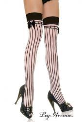 Leg Avenue: calze gessate con fiocco laterale. XL