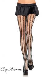 Leg Avenue: collant a rete con righe lavorate.