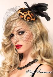 Leg Avenue Burlesque: molletta leopardata con piume.