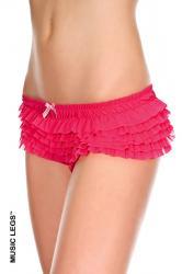 Music Legs: culotte rosa acceso con merletti in chiffon.
