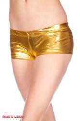 Music Legs: Shorts lucidi elasticizzati effetto metallizzato. Oro