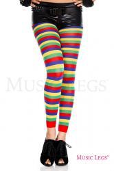 Leggings a righe orizzontali multicolore.