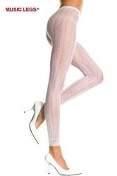 Music Legs: pantacollant bianchi lavorati all'uncinetto.