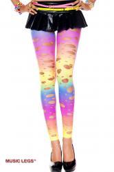Music Legs: leggings multicolor con asolature.