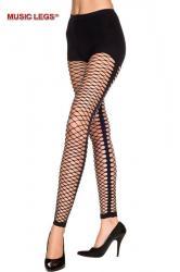 Music Legs: pantacollant a rete con strisce laterali coprenti.