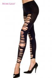Music Legs: leggings con intagli. Nero