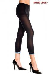 Music Legs: pantacollant nero con bordo arruffato.