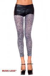 Music Legs: leggings grigi in fantasia maculata.