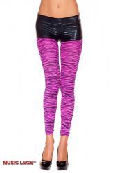 Music Legs: leggings fucsia in fantasia zebrata.