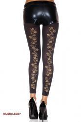 Music Legs: leggings con ramage posteriore.