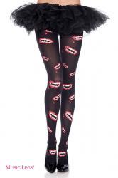 Music Legs: collant con bocche disegnate