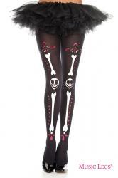 Music Legs: collant con ossa e teschi in stile messicano.