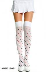 Music Legs: Calze bianche con simboli carte.
