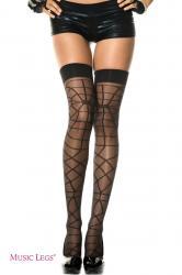 Music Legs: calze velate con motivo ragnatela.
