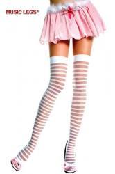 Music Legs: calze bianche a righe orizzontali.
