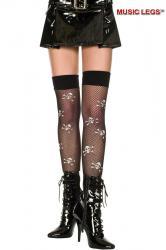 Music Legs: calze e rete piccola con teschi.