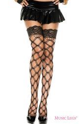 Music Legs: autoreggenti a rete con disegno romboidale.