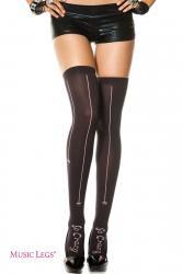Music Legs: calze nere con ragnetti rosa.