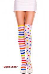 Music Legs: calze multicolore a righe e pois.