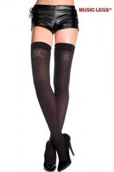 Music Legs: calze con teschio in strass.