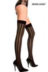 Music Legs: calze nere con righe velate.