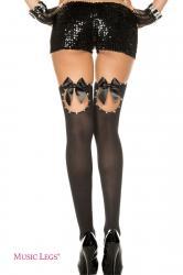 Music Legs: calze con fiocco ed apertura posteriore.