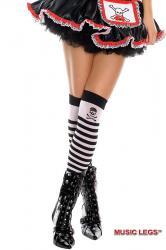 Music leg: calze opache a righe con teschio.