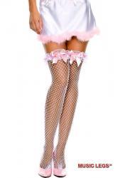 Music Legs: calze bianche a rete con fiocco.
