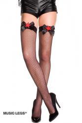 Music Legs: calze a rete con fiocco e stella.