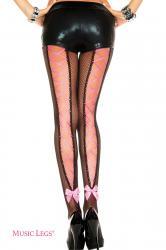 Music Legs: collant a rete con stringature posteriori. XL