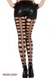 Music Legs: collant con motivo posteriore traforato.